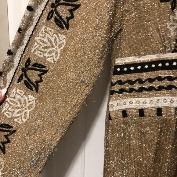 Vintage PLUS Elegant Miss Early 60s Lurex Gold Lame Egyptian Themed Dress - Picture 5 of 12